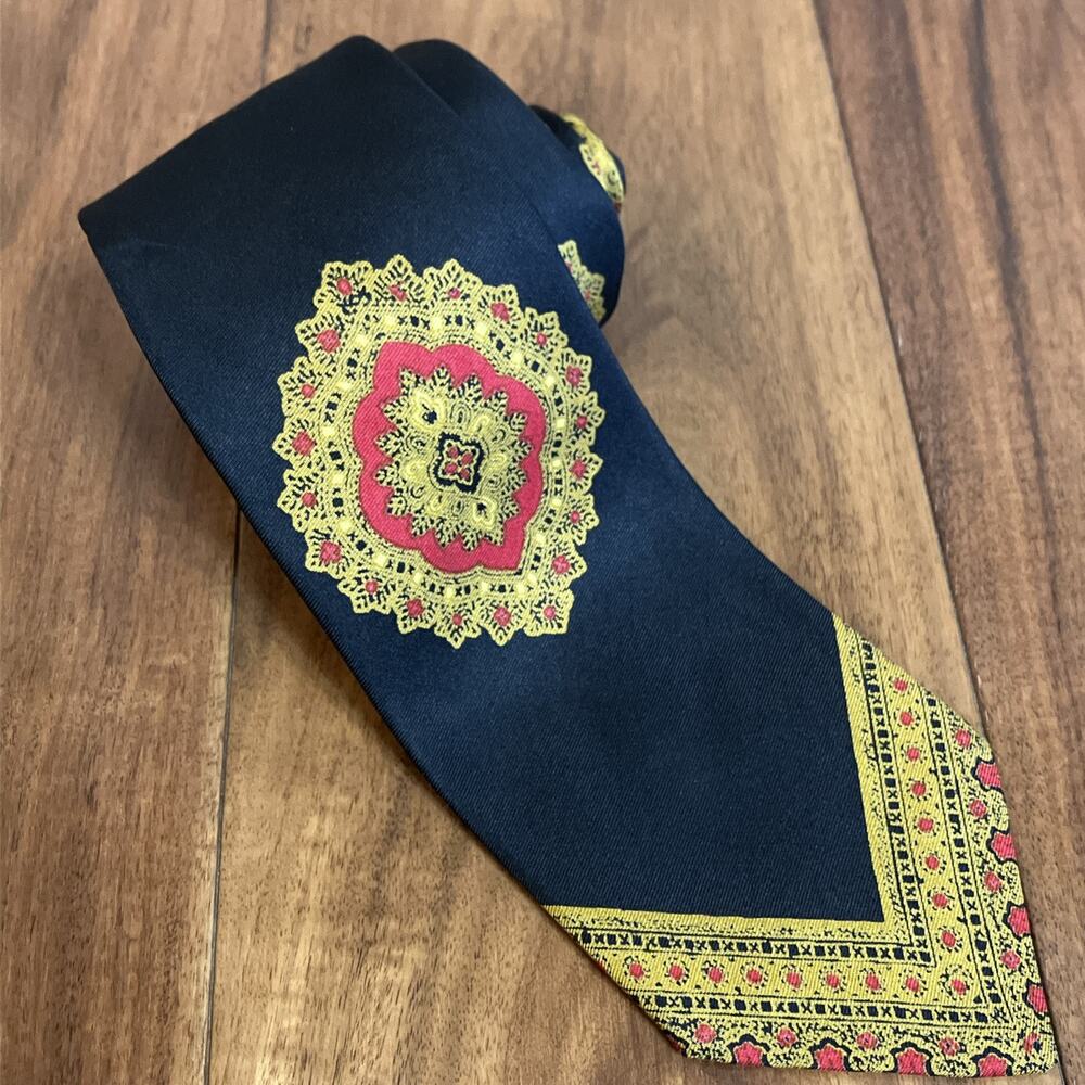 Vintage 1950s Necktie DAMON Rockabilly Atomic Swing Foulard Silk Italy GLOWING